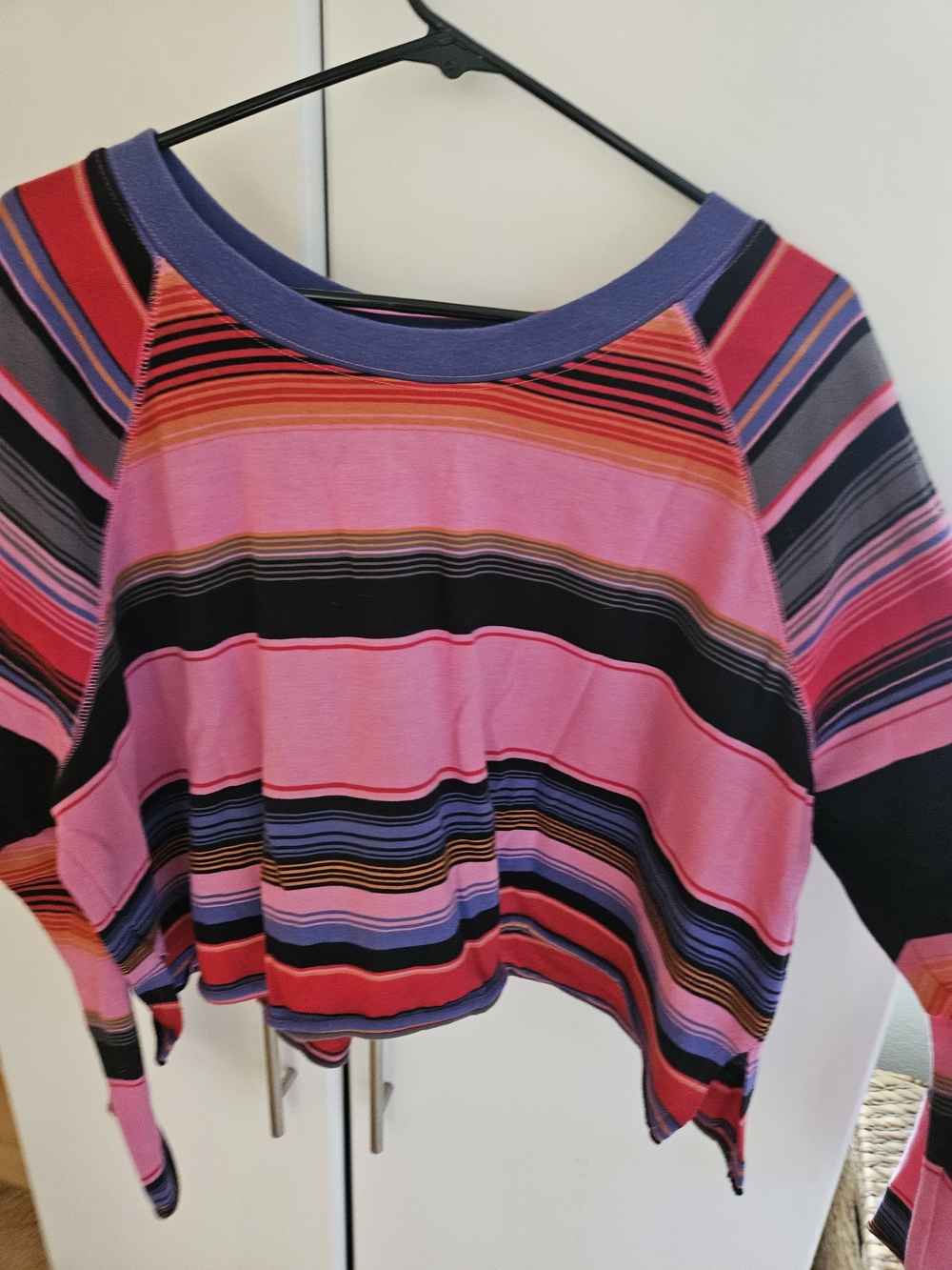 We The Free Striped Knit Top in Purple, Pink, Black & Orange